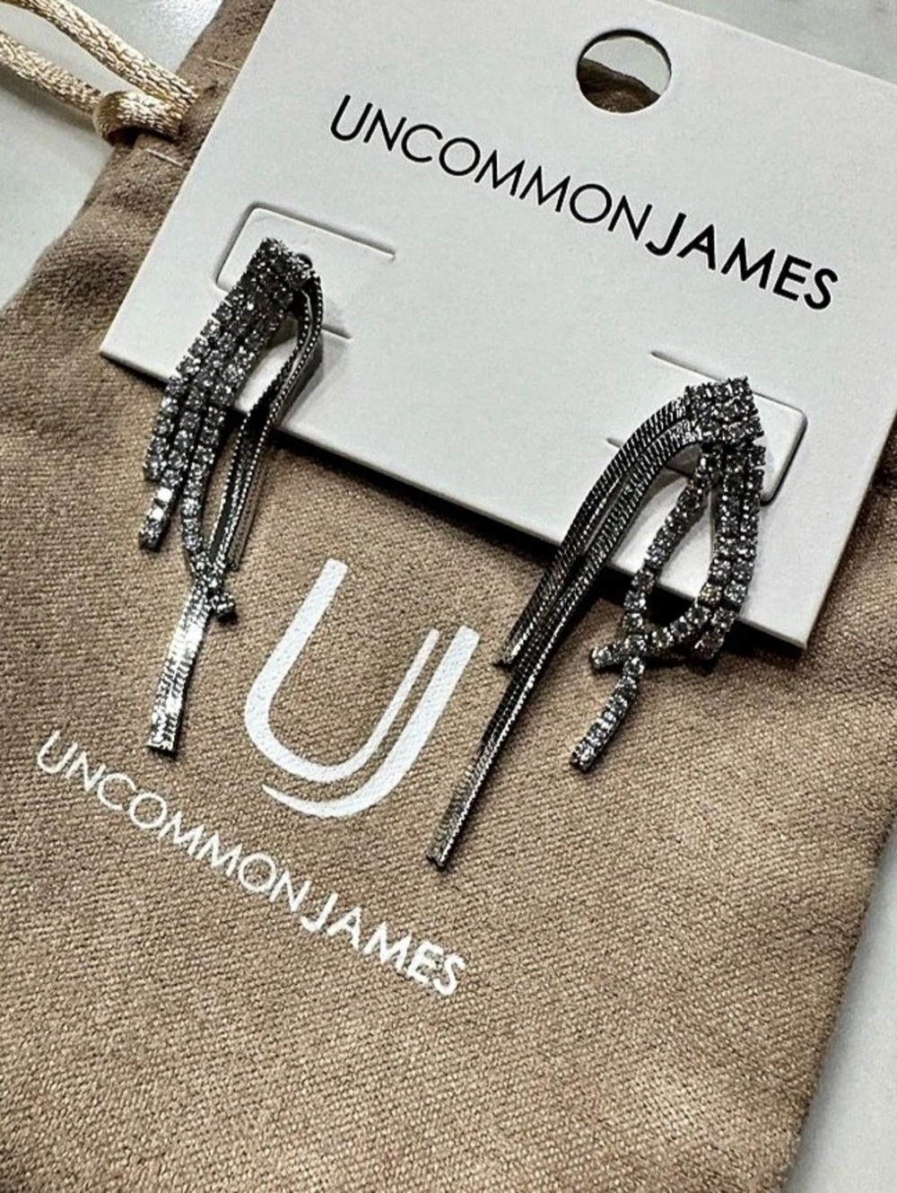 Uncommon James Twin Flame Silver Statement Earrings NWT
